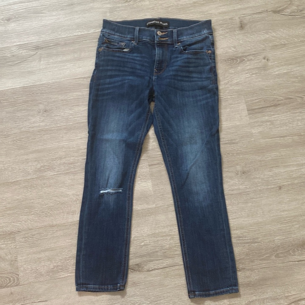 Express size 4 cropped jean leggings